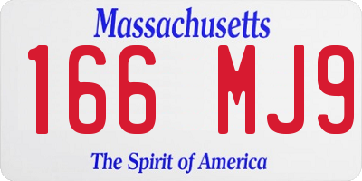 MA license plate 166MJ9