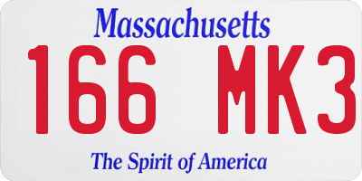 MA license plate 166MK3