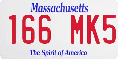 MA license plate 166MK5