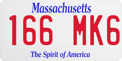 MA license plate 166MK6