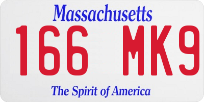 MA license plate 166MK9