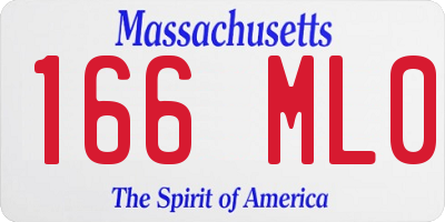MA license plate 166ML0