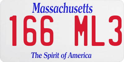 MA license plate 166ML3
