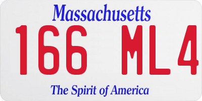 MA license plate 166ML4