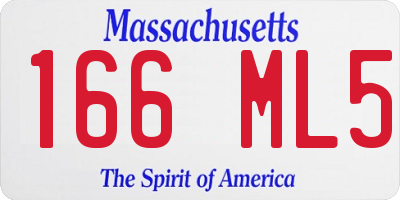 MA license plate 166ML5