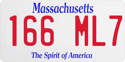 MA license plate 166ML7