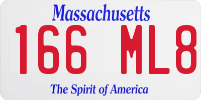 MA license plate 166ML8