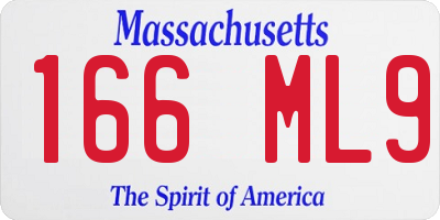 MA license plate 166ML9