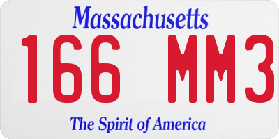 MA license plate 166MM3