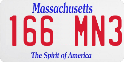 MA license plate 166MN3