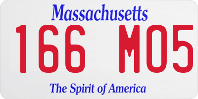 MA license plate 166MO5