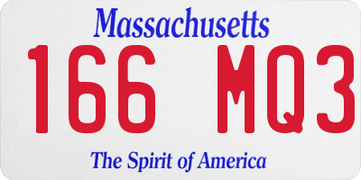 MA license plate 166MQ3