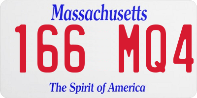MA license plate 166MQ4