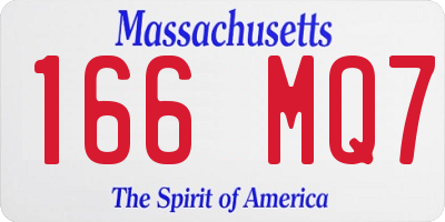 MA license plate 166MQ7