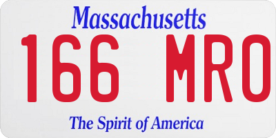 MA license plate 166MR0