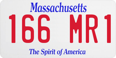 MA license plate 166MR1