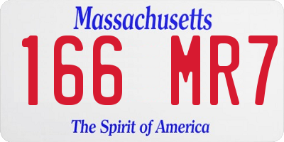 MA license plate 166MR7