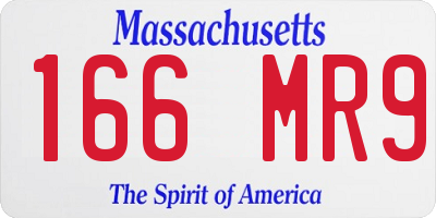 MA license plate 166MR9
