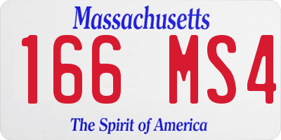 MA license plate 166MS4