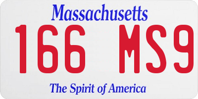 MA license plate 166MS9