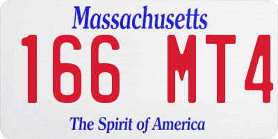 MA license plate 166MT4