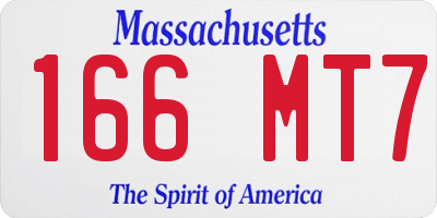 MA license plate 166MT7