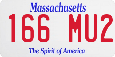 MA license plate 166MU2
