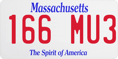 MA license plate 166MU3