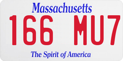 MA license plate 166MU7