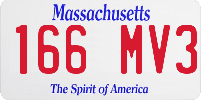 MA license plate 166MV3
