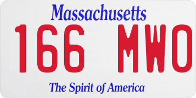 MA license plate 166MW0