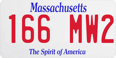 MA license plate 166MW2