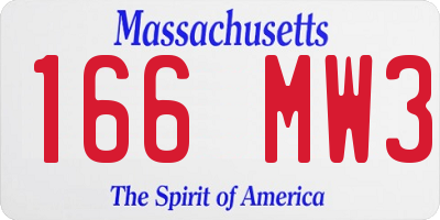 MA license plate 166MW3