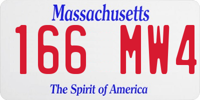 MA license plate 166MW4