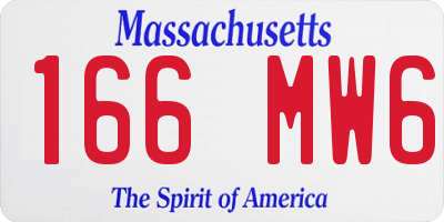 MA license plate 166MW6
