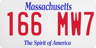 MA license plate 166MW7