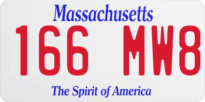MA license plate 166MW8