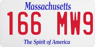 MA license plate 166MW9