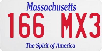 MA license plate 166MX3