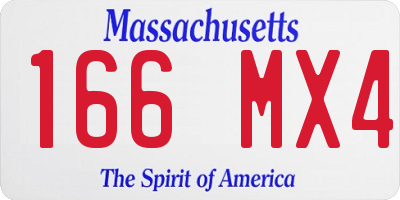 MA license plate 166MX4