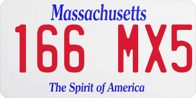 MA license plate 166MX5
