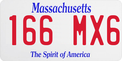 MA license plate 166MX6