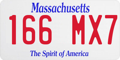 MA license plate 166MX7
