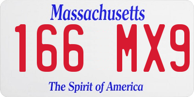 MA license plate 166MX9