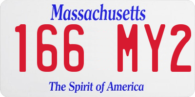 MA license plate 166MY2