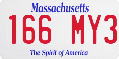 MA license plate 166MY3