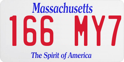 MA license plate 166MY7