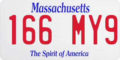 MA license plate 166MY9