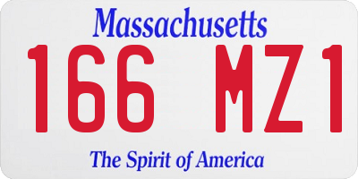 MA license plate 166MZ1