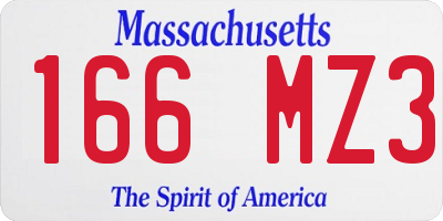 MA license plate 166MZ3